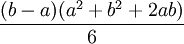 \frac{(b - a)(a^2+b^2+2ab)}{6}