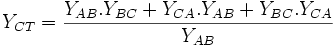 Y_{CT}=\frac{Y_{AB}.Y_{BC}+ Y_{CA}.Y_{AB}+Y_{BC}.Y_{CA}}{Y_{AB}}