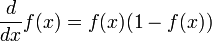\frac{d}{dx}f(x)=f(x)(1-f(x))