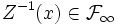 Z^{-1}(x) \in \mathcal{F}_\infty