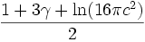 \frac{1+3\gamma+\ln(16\pi c^2)}{2}\,