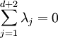  \sum_{j=1}^{d+2} \lambda_j=0