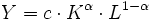  Y = c \cdot K^\alpha \cdot L^{1-\alpha} 
