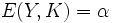 \Epsilon (Y,K) = \alpha\,