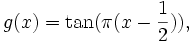 g(x)=\tan(\pi(x-{1\over 2})),