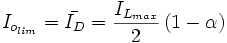 I_{o_{lim}}=\bar{I_D}=\frac{I_{L_{max}}}{2}\left(1-\alpha\right)