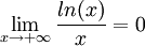 \lim_{x \to +\infty} \frac{ln(x)}{x} = 0