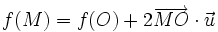 f(M) = f(O) + 2\overrightarrow{MO}\cdot \vec u