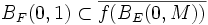 B_F(0,1) \subset \overline{f(B_E(0,M))} 