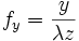 f_y = \frac{y}{\lambda z}