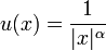 u(x)=\frac{1}{|x|^{\alpha}}