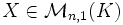X\in\mathcal{M}_{n,1}(K)