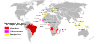 Localização dos membros da CPLP no mundo.