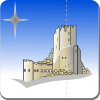 Castle in ruins Icon-fr.svg