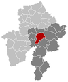 Situation de la ville dans l'arrondissement de Dinant et la province de Namur