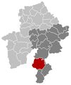 Situation de la commune dans l'arrondissement de Dinant et la province de Namur