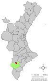 Localisation de Elda dans la Communauté valencienne