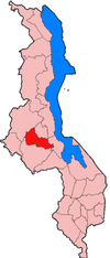 Localisation du district de Dowa (en rouge) à l'intérieur du Malawi
