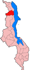 Localisation du district de Rumphi (en rouge) à l'intérieur du Malawi