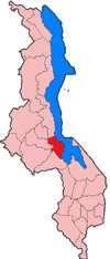 Localisation du district de Salima (en rouge) à l'intérieur du Malawi