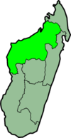 Carte de Madagascar mettant en évidence la province de Mahajanga