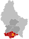 Localisation de Bettembourg au Luxembourg