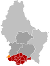 Localisation de Pétange au Luxembourg