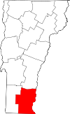 Map of Vermont highlighting Windham County.svg