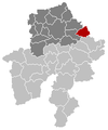 Situation de la commune au sein de l'arrondissement et de la province de Namur