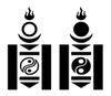 Le Soyombo symbole dérivé de l'écriture mongole traditionnelle.