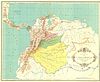 Carte des Etats-Unis de Colombie en 1863