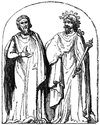 Deux druides, bas-relief d'Autun