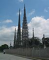 the skeletal spires of Watts Towers