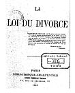 Document officiel de publication de la loi Naquet avec le tampon du dépôt légal daté de 1903, en pleine page.