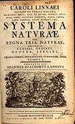 Première page du Systema Naturæ