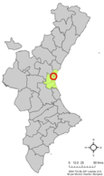 Localisation de Bonrepòs i Mirambell province de Valence en Espagne et dans la Communauté valencienne