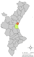 Localisation de Museros province de Valence en Espagne et dans la Communauté valencienne