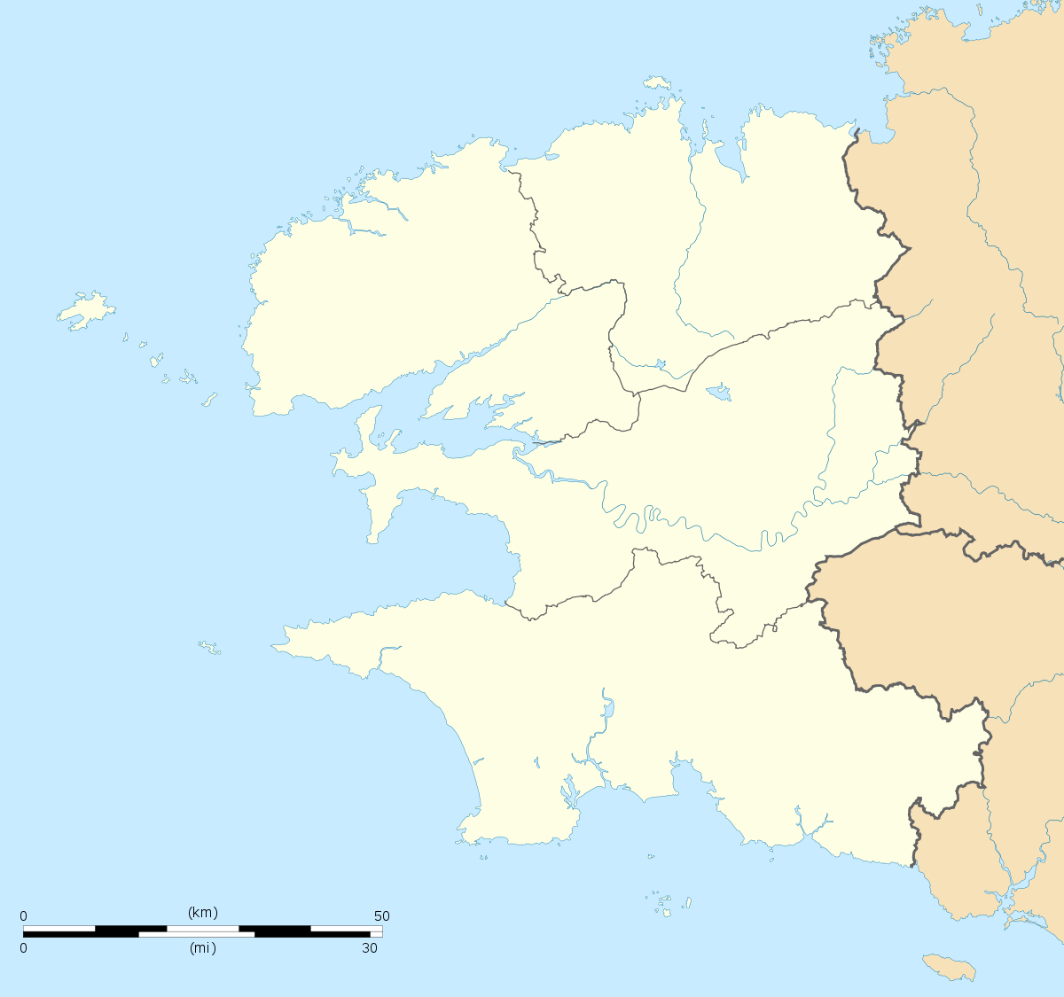 Carte des communes du Finistère