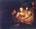 File-Schalcken, Godfried - A Candlelight Scene- A Man Offering a Gold Chain and Coins to a Girl Seated on a Bed - c. 1665 - 70.png