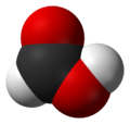 formules semi-développée et 3D de l'acide méthanoïque