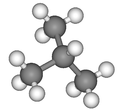 Formule développée et représentation 3D de l'isobutane