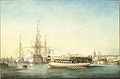 Jules Noël - Le duc et la duchesse de Nemours s'embarquant en chaloupe en rade de Brest le 30 août 1843.jpg