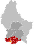 Localisation de Esch-sur-Alzette dans le Luxembourg