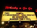 Marquee outside Whiskey a Go Go on the Sunset Strip, June 2, 2009.JPG