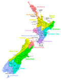 Carte des Autorités territoriales de Nouvelle-Zélande