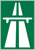 Panneau autoroute à fond vert