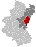Situation de la ville dans l'arrondissement de Bastogne et la province de Luxembourg