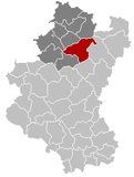 Situation de la ville dans l'arrondissement de Marche-en-Famenne et la province de Luxembourg