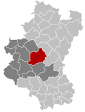 Situation de la commune dans l'arrondissement de Neufchâteau et la province de Luxembourg