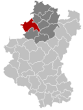 Situation de la ville dans l'arrondissement de Marche-en-Famenne et la province de Luxembourg
